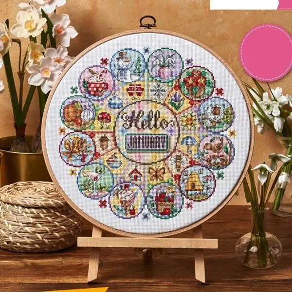 Cross Stitch Stamped Kits Beginners - [CC4270 - Happy Year] DIY Stamped