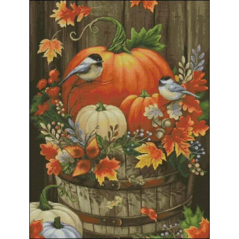 [ZZ3276-Pumpkin Bird] | Beginn - Cross Stitch Stamped Kits Beginners ulasan dan harga