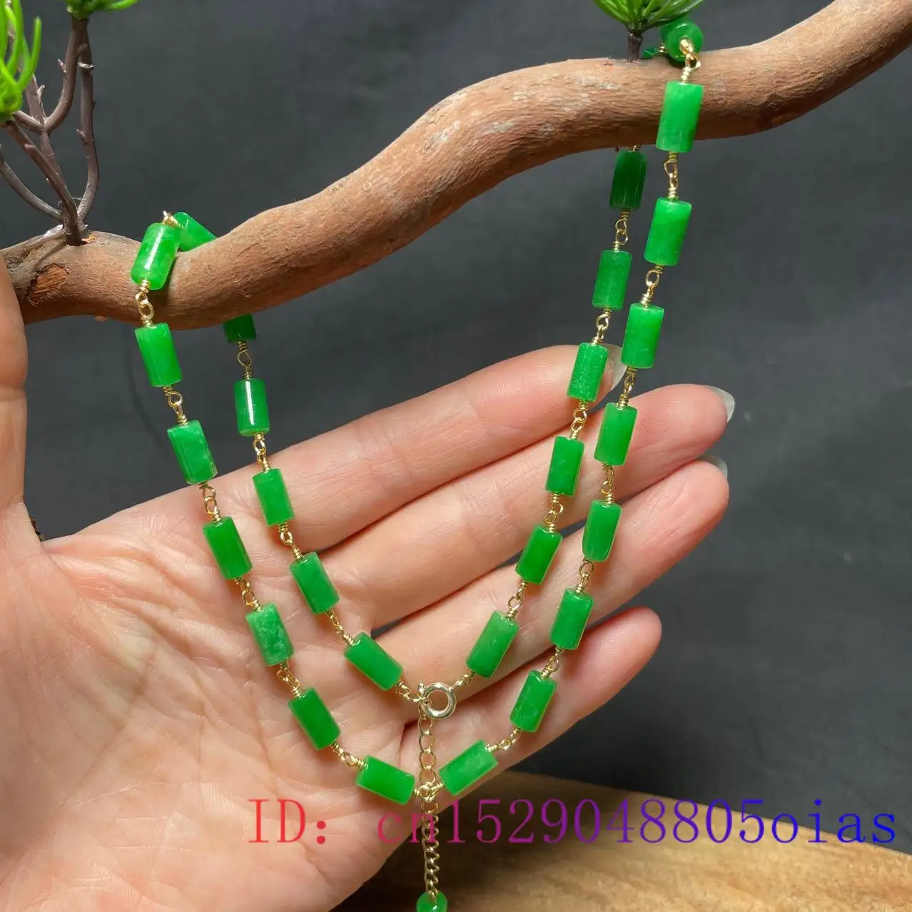 Green Jade Beaded Necklace Vin - Beading ulasan dan harga
