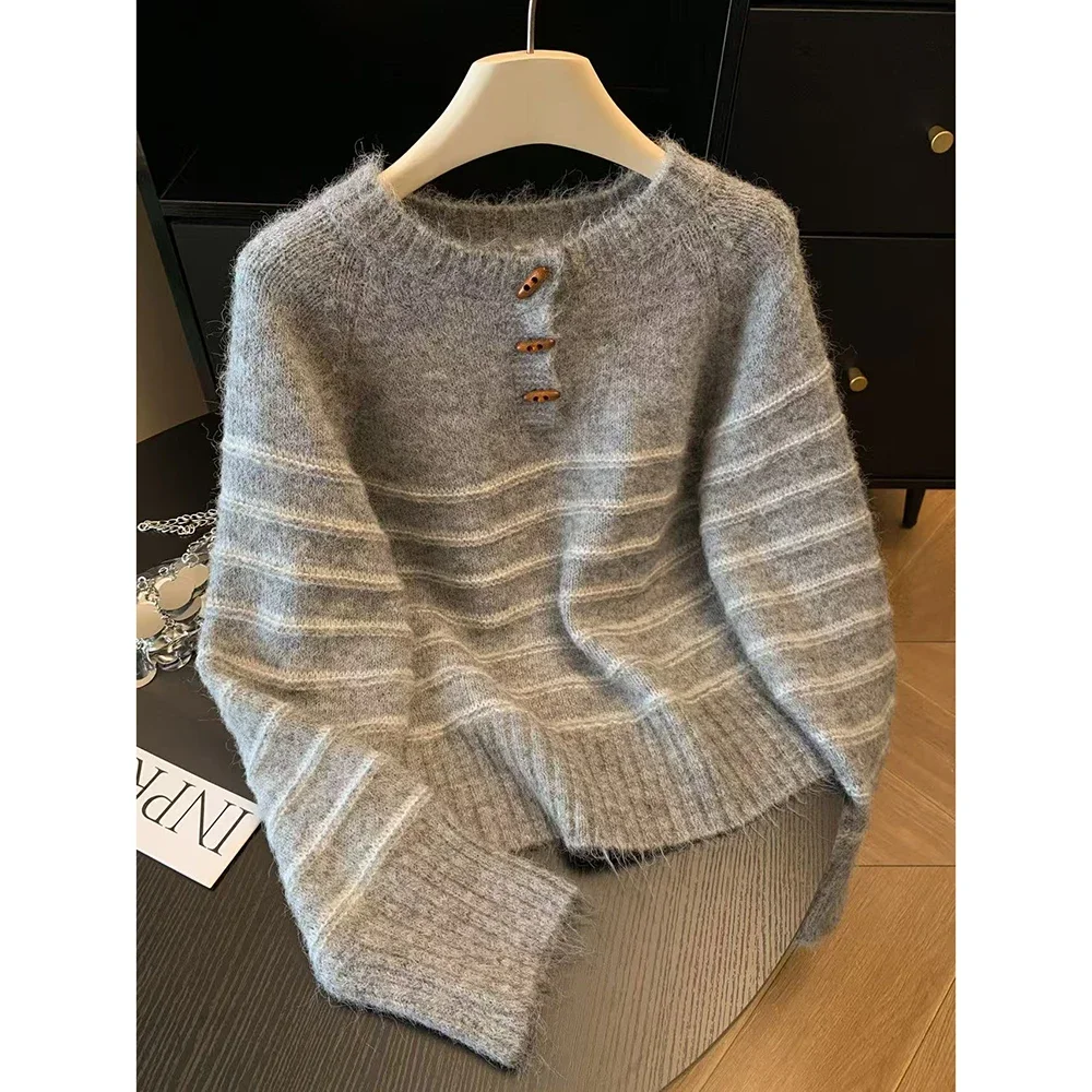 Autumn Winter Women's Striped  - Embroidery ulasan dan harga