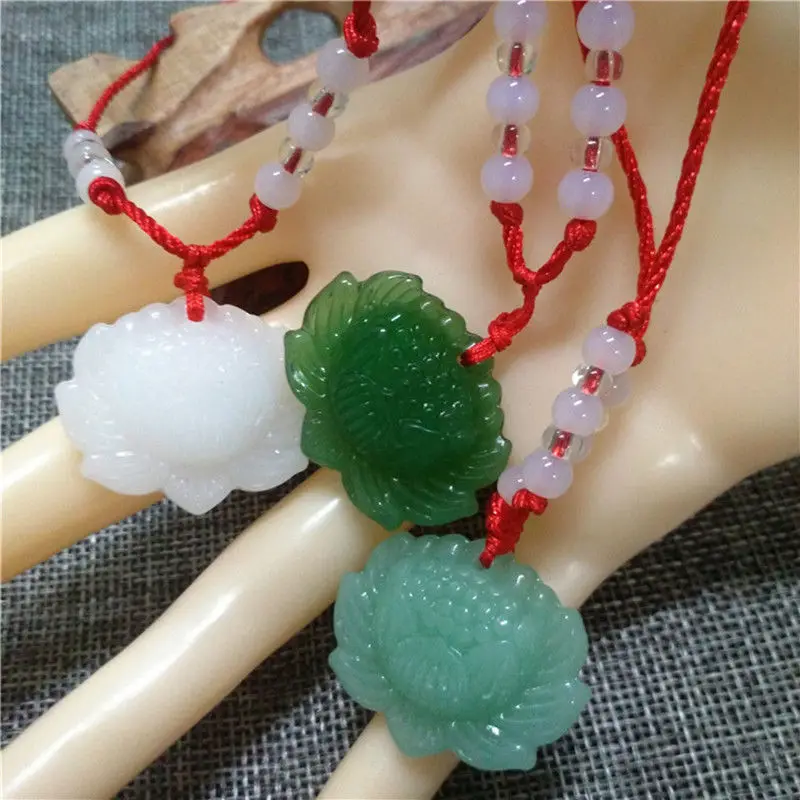 Natural Green Jade Lotus Penda - Beading ulasan dan harga