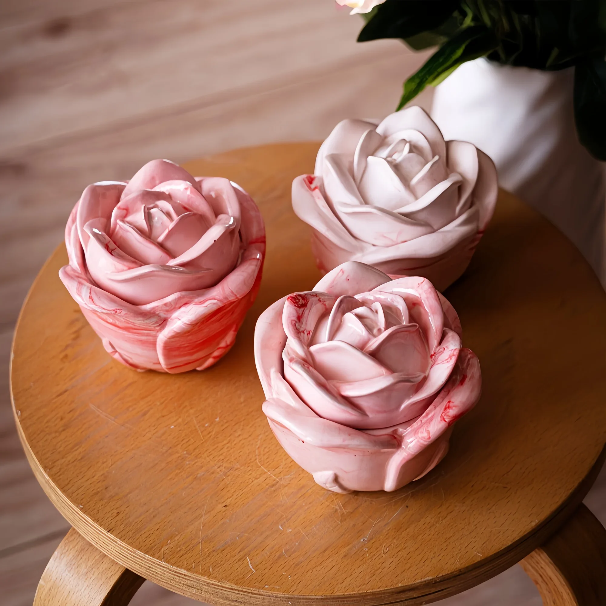 2-Piece Set Rose Shaped Silico - Silicone Epoxy Resin Molds Set ulasan dan harga