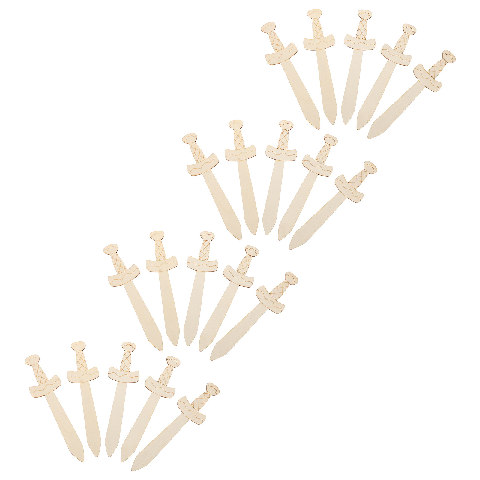 20Pcs Wooden Swords to Decorat - Painting Supplies ulasan dan harga