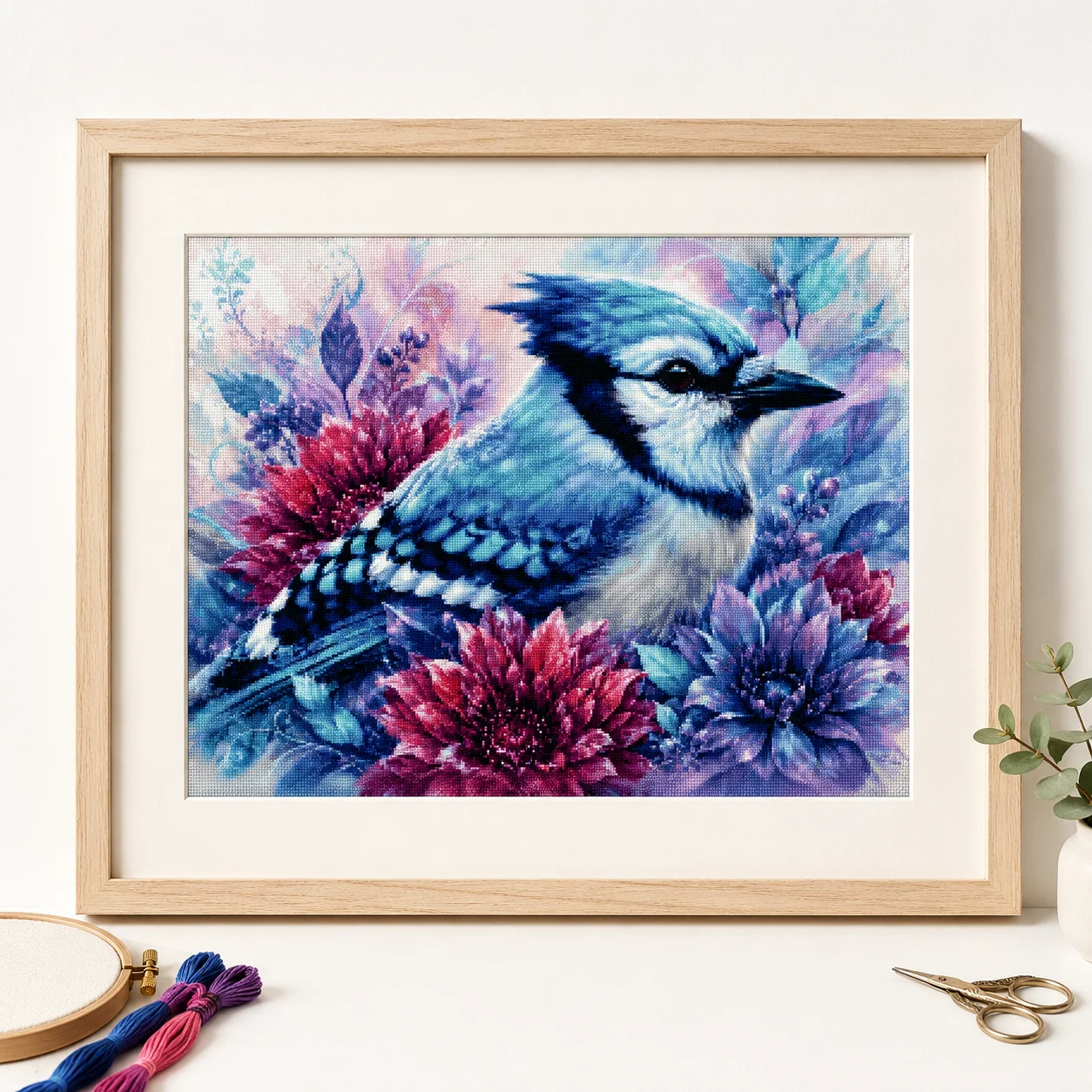 [ZZ8680-Blue Jay] | Beginner D - Cross Stitch Stamped Kits Beginners ulasan dan harga